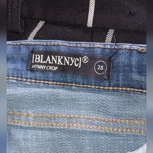 BlankNYC skinny cropped patchwork jeans